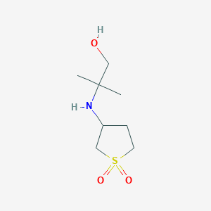 molecular formula C8H17NO3S B2922370 3-[(1-Hydroxy-2-methylpropan-2-yl)amino]-1lambda6-thiolane-1,1-dione CAS No. 56878-92-3