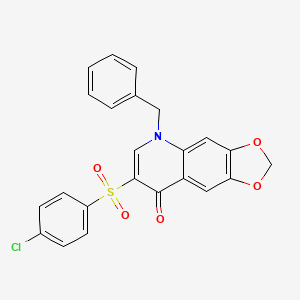 molecular formula C23H16ClNO5S B2922374 5-Benzyl-7-(4-chlorophenyl)sulfonyl-[1,3]dioxolo[4,5-g]quinolin-8-one CAS No. 866808-89-1