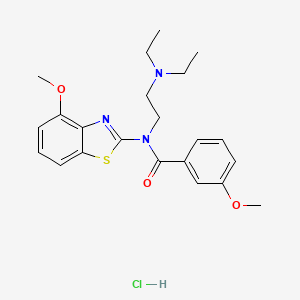 molecular formula C22H28ClN3O3S B2922382 N-(2-(diethylamino)ethyl)-3-methoxy-N-(4-methoxybenzo[d]thiazol-2-yl)benzamide hydrochloride CAS No. 1215582-40-3