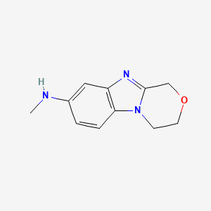 molecular formula C11H13N3O B2922385 N-methyl-3,4-dihydro-1H-[1,4]oxazino[4,3-a]benzimidazol-8-amine CAS No. 1091549-35-7