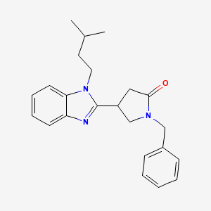 molecular formula C23H27N3O B2922391 1-benzyl-4-(1-isopentyl-1H-benzo[d]imidazol-2-yl)pyrrolidin-2-one CAS No. 847396-39-8