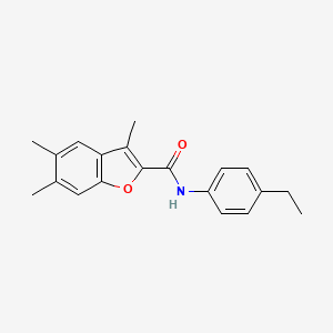 molecular formula C20H21NO2 B2922395 N-(4-乙基苯基)-3,5,6-三甲基-1-苯并呋喃-2-甲酰胺 CAS No. 622349-32-0