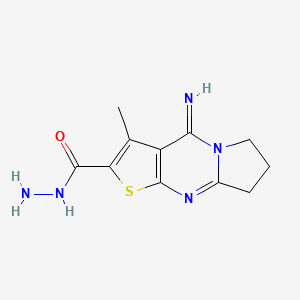 4-Imino-3-methyl-4,6,7,8-tetrahydropyrrolo[1,2-a]thieno[2,3-d]pyrimidine-2-carbohydrazide