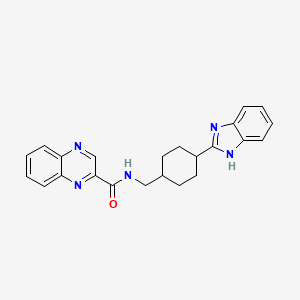 molecular formula C23H23N5O B2922409 N-((4-(1H-苯并[d]咪唑-2-基)环己基)甲基)喹喔啉-2-甲酰胺 CAS No. 1207054-58-7