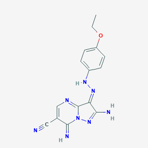 (3Z)-2-amino-3-[(4-ethoxyphenyl)hydrazinylidene]-7-iminopyrazolo[1,5-a]pyrimidine-6-carbonitrile