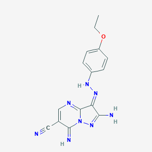 molecular formula C15H14N8O B292241 (3Z)-2-amino-3-[(4-ethoxyphenyl)hydrazinylidene]-7-iminopyrazolo[1,5-a]pyrimidine-6-carbonitrile 