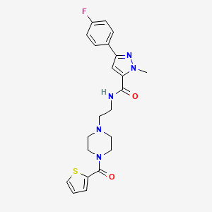 3-(4-fluorophenyl)-1-methyl-N-(2-(4-(thiophene-2-carbonyl)piperazin-1-yl)ethyl)-1H-pyrazole-5-carboxamide