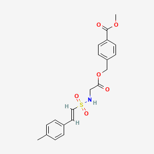molecular formula C20H21NO6S B2922415 methyl 4-[[2-[[(E)-2-(4-methylphenyl)ethenyl]sulfonylamino]acetyl]oxymethyl]benzoate CAS No. 878095-60-4