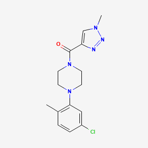 molecular formula C15H18ClN5O B2922416 (4-(5-chloro-2-methylphenyl)piperazin-1-yl)(1-methyl-1H-1,2,3-triazol-4-yl)methanone CAS No. 1234812-74-8