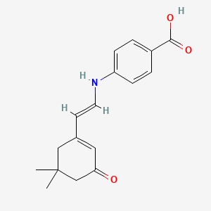 molecular formula C17H19NO3 B2922427 4-{[2-(5,5-Dimethyl-3-oxo-1-cyclohexenyl)vinyl]amino}benzenecarboxylic acid CAS No. 241146-79-2