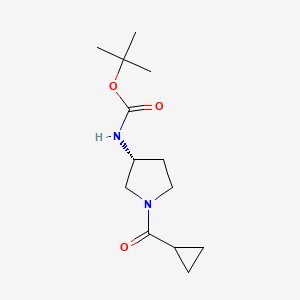 molecular formula C13H22N2O3 B2922431 (R)-tert-Butyl 1-(cyclopropanecarbonyl)pyrrolidin-3-ylcarbamate CAS No. 1286207-02-0