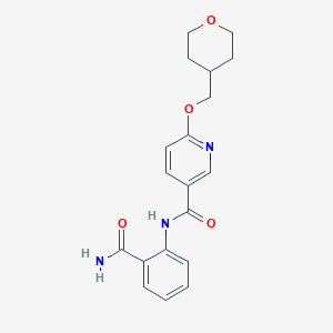 N-(2-carbamoylphenyl)-6-[(oxan-4-yl)methoxy]pyridine-3-carboxamide