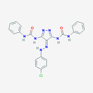 molecular formula C23H19ClN8O2 B292245 1-[4-[(4-chlorophenyl)hydrazinylidene]-5-(phenylcarbamoylamino)pyrazol-3-yl]-3-phenylurea 