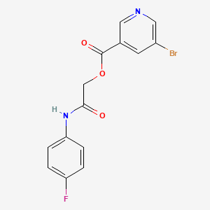 molecular formula C14H10BrFN2O3 B2922450 [2-(4-氟苯胺基)-2-氧代乙基] 5-溴吡啶-3-羧酸盐 CAS No. 387381-84-2
