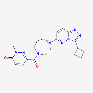 molecular formula C20H24N8O2 B2922451 6-[4-(3-Cyclobutyl-[1,2,4]triazolo[4,3-b]pyridazin-6-yl)-1,4-diazepane-1-carbonyl]-2-methylpyridazin-3-one CAS No. 2379997-01-8