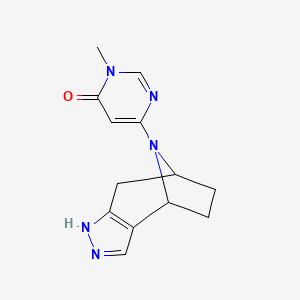 molecular formula C13H15N5O B2922454 3-Methyl-6-(4,5,11-triazatricyclo[6.2.1.02,6]undeca-2(6),3-dien-11-yl)pyrimidin-4-one CAS No. 2380144-60-3