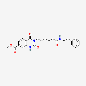 molecular formula C24H27N3O5 B2922459 2,4-二氧代-3-(6-氧代-6-(苯乙胺基)己基)-1,2,3,4-四氢喹唑啉-7-甲酯 CAS No. 896384-40-0