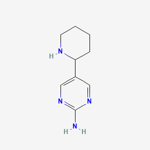 molecular formula C9H14N4 B2922465 5-Piperidin-2-ylpyrimidin-2-amine CAS No. 1367980-44-6