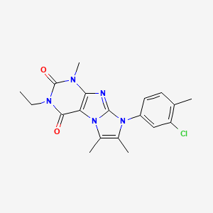 molecular formula C19H20ClN5O2 B2922466 6-(3-Chloro-4-methylphenyl)-2-ethyl-4,7,8-trimethylpurino[7,8-a]imidazole-1,3-dione CAS No. 878733-34-7