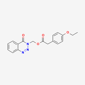 molecular formula C18H17N3O4 B2922468 (4-Oxo-1,2,3-benzotriazin-3-yl)methyl 2-(4-ethoxyphenyl)acetate CAS No. 851862-96-9