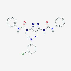 molecular formula C23H19ClN8O2 B292247 1-[4-[(3-chlorophenyl)hydrazinylidene]-5-(phenylcarbamoylamino)pyrazol-3-yl]-3-phenylurea 