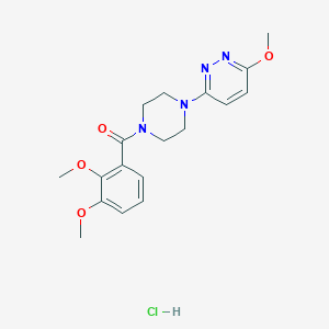 molecular formula C18H23ClN4O4 B2922472 (2,3-Dimethoxyphenyl)(4-(6-methoxypyridazin-3-yl)piperazin-1-yl)methanone hydrochloride CAS No. 1189655-27-3