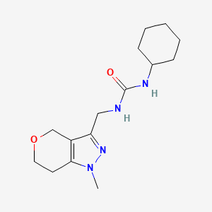 1-Cyclohexyl-3-((1-methyl-1,4,6,7-tetrahydropyrano[4,3-c]pyrazol-3-yl)methyl)urea