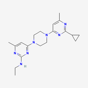 molecular formula C19H27N7 B2922478 4-[4-(2-cyclopropyl-6-methylpyrimidin-4-yl)piperazin-1-yl]-N-ethyl-6-methylpyrimidin-2-amine CAS No. 2415600-08-5