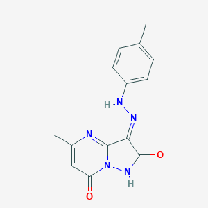 molecular formula C14H13N5O2 B292248 (3E)-5-methyl-3-[(4-methylphenyl)hydrazinylidene]-1H-pyrazolo[1,5-a]pyrimidine-2,7-dione 