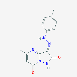 (3E)-5-methyl-3-[(4-methylphenyl)hydrazinylidene]-1H-pyrazolo[1,5-a]pyrimidine-2,7-dione