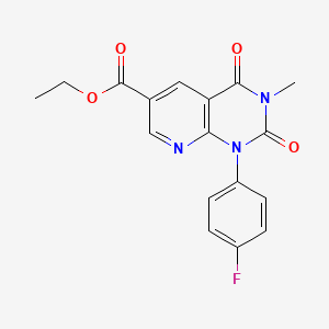 molecular formula C17H14FN3O4 B2922484 Ethyl 1-(4-fluorophenyl)-3-methyl-2,4-dioxo-1,2,3,4-tetrahydropyrido[2,3-d]pyrimidine-6-carboxylate CAS No. 1260945-67-2