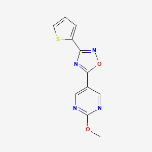 molecular formula C11H8N4O2S B2922487 5-(2-甲氧基嘧啶-5-基)-3-(噻吩-2-基)-1,2,4-恶二唑 CAS No. 2034281-10-0
