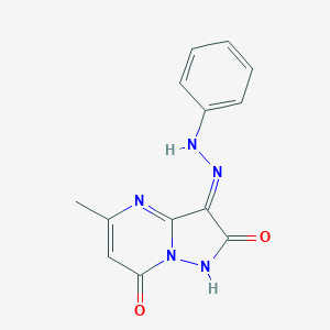 (3E)-5-methyl-3-(phenylhydrazinylidene)-1H-pyrazolo[1,5-a]pyrimidine-2,7-dione