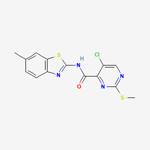 5-chloro-N-(6-methyl-1,3-benzothiazol-2-yl)-2-(methylsulfanyl)pyrimidine-4-carboxamide