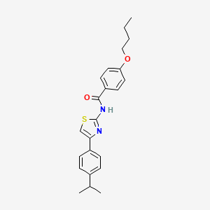 molecular formula C23H26N2O2S B2922492 4-丁氧基-N-(4-(4-异丙基苯基)噻唑-2-基)苯甲酰胺 CAS No. 313515-75-2