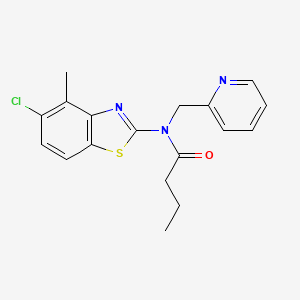 molecular formula C18H18ClN3OS B2922494 N-(5-chloro-4-methylbenzo[d]thiazol-2-yl)-N-(pyridin-2-ylmethyl)butyramide CAS No. 941878-74-6