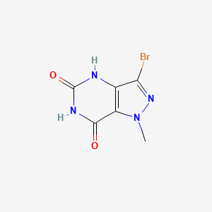 molecular formula C6H5BrN4O2 B2922495 3-bromo-1-methyl-1H-pyrazolo[4,3-d]pyrimidine-5,7-diol CAS No. 1033444-07-3