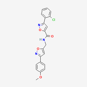 molecular formula C21H16ClN3O4 B2922498 3-(2-chlorophenyl)-N-{[3-(4-methoxyphenyl)-5-isoxazolyl]methyl}-5-isoxazolecarboxamide CAS No. 338750-11-1