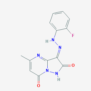 (3E)-3-[(2-fluorophenyl)hydrazinylidene]-5-methyl-1H-pyrazolo[1,5-a]pyrimidine-2,7-dione