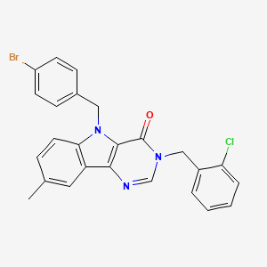 molecular formula C25H19BrClN3O B2922502 5-(4-bromobenzyl)-3-(2-chlorobenzyl)-8-methyl-3H-pyrimido[5,4-b]indol-4(5H)-one CAS No. 1215368-10-7