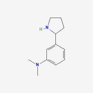 molecular formula C12H18N2 B2922506 N,N-dimethyl-3-(pyrrolidin-2-yl)aniline CAS No. 383127-43-3