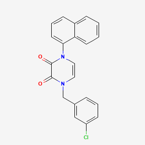 molecular formula C21H15ClN2O2 B2922507 1-[(3-氯苯基)甲基]-4-萘-1-基吡嗪-2,3-二酮 CAS No. 898453-99-1