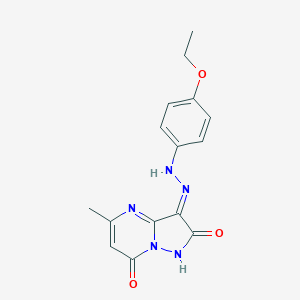 molecular formula C15H15N5O3 B292251 (3E)-3-[(4-ethoxyphenyl)hydrazinylidene]-5-methyl-1H-pyrazolo[1,5-a]pyrimidine-2,7-dione 
