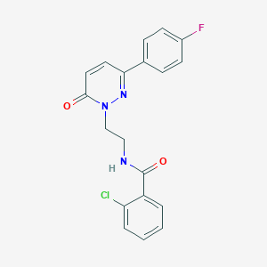 molecular formula C19H15ClFN3O2 B2922513 2-chloro-N-(2-(3-(4-fluorophenyl)-6-oxopyridazin-1(6H)-yl)ethyl)benzamide CAS No. 921804-12-8