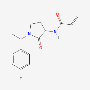 molecular formula C15H17FN2O2 B2922515 N-[1-[1-(4-Fluorophenyl)ethyl]-2-oxopyrrolidin-3-yl]prop-2-enamide CAS No. 2411193-96-7