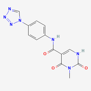 molecular formula C13H11N7O3 B2922521 N-(4-(1H-四唑-1-基)苯基)-3-甲基-2,4-二氧代-1,2,3,4-四氢嘧啶-5-甲酰胺 CAS No. 1351633-76-5