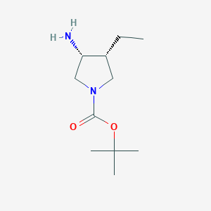 molecular formula C11H22N2O2 B2922528 Tert-butyl (3R,4R)-3-amino-4-ethyl-1-pyrrolidinecarboxylate CAS No. 1932517-95-7