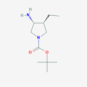 molecular formula C11H22N2O2 B2922528 叔丁基 (3R,4R)-3-氨基-4-乙基-1-吡咯烷甲酸酯 CAS No. 1932517-95-7