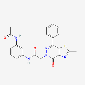 molecular formula C22H19N5O3S B2922529 N-(3-acetamidophenyl)-2-(2-methyl-4-oxo-7-phenylthiazolo[4,5-d]pyridazin-5(4H)-yl)acetamide CAS No. 941897-31-0