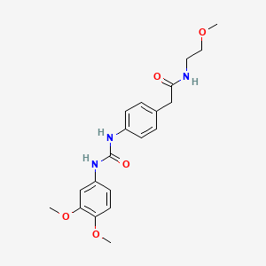 molecular formula C20H25N3O5 B2922531 2-(4-(3-(3,4-二甲氧基苯基)脲基)苯基)-N-(2-甲氧基乙基)乙酰胺 CAS No. 1206998-99-3
